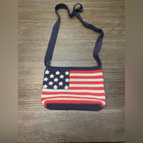 Americana July 4th Patriotic Flag Purse Handbag NEW Crochet - Picture 1 of 7